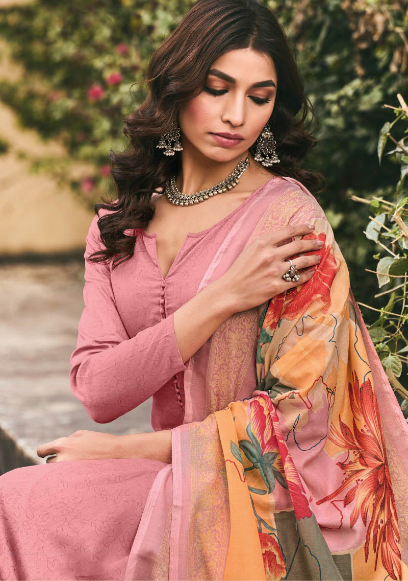 Kilory Pure Cotton Silk with Embroidery Unstitched Suit Set