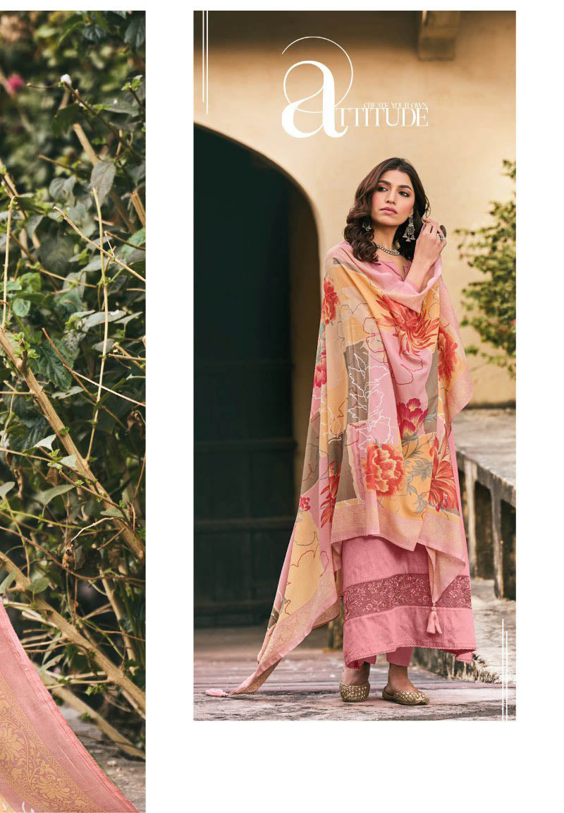 Kilory Pure Cotton Silk with Embroidery Unstitched Suit Set