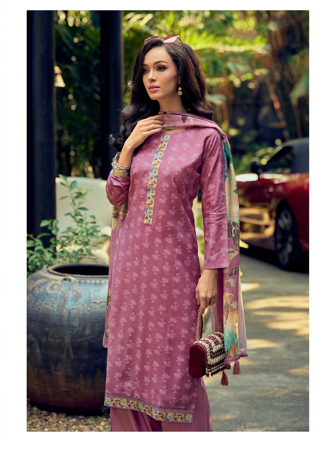 Fancy Pure Muslin Unstitched Salwar Suit Dress Material for Women