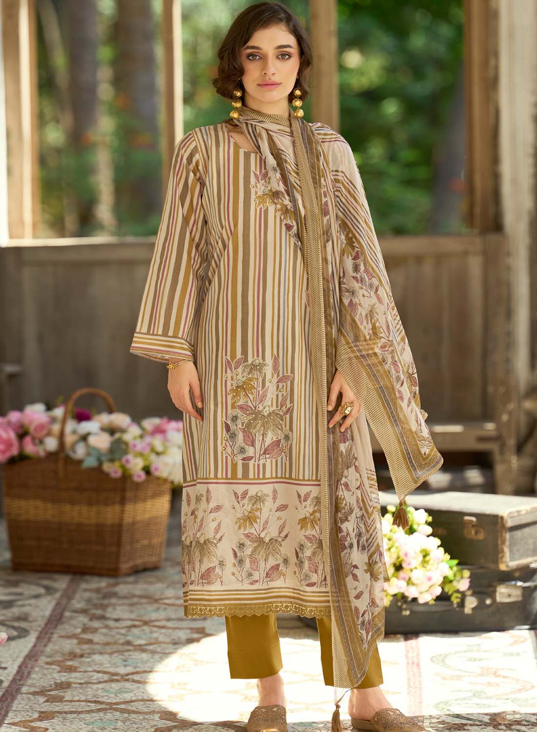 Daily Wear Pure Cotton Printed Unstitched Suit Material for Women