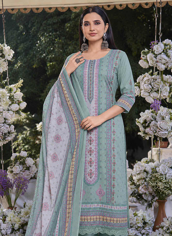 Printed Cotton Unstitched Salwar Suit Material with Dupatta for Women