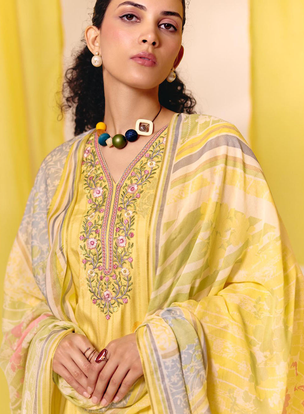 Party Wear Muslin Unstitched Suit Material for Women with Embroidery