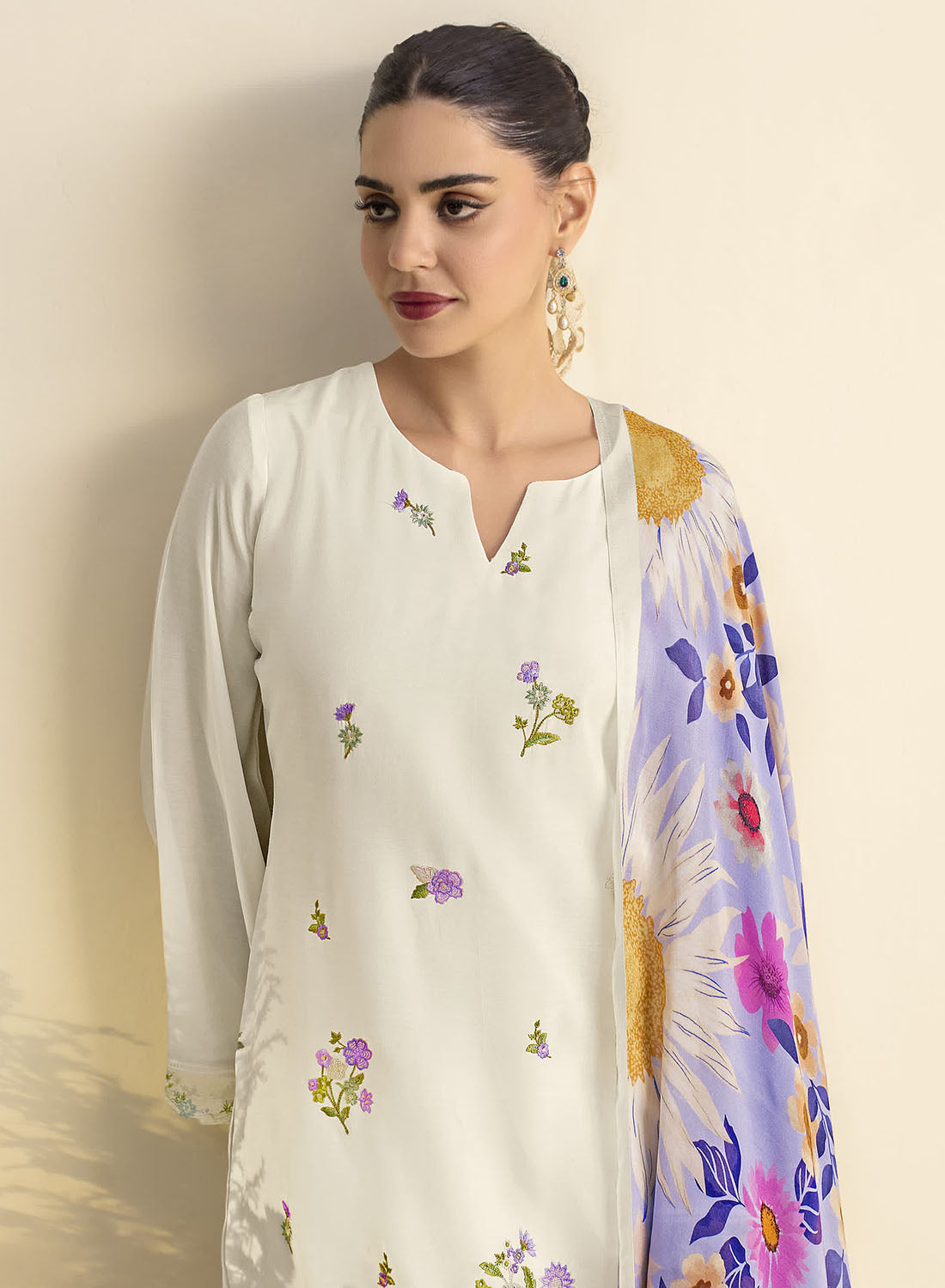 Unstitched Pure Lawn Cotton Salwar Suit Dress Material for Women