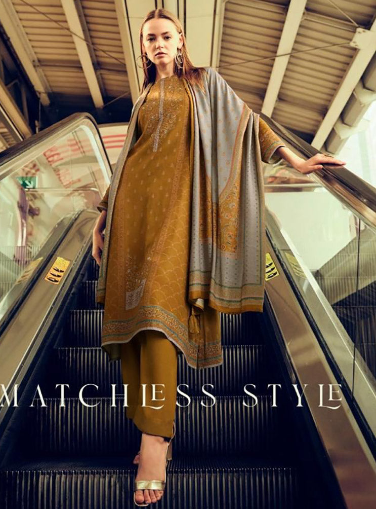 Viscose Pashmina Unstitched Winter Salwar Suit Set Dress Material