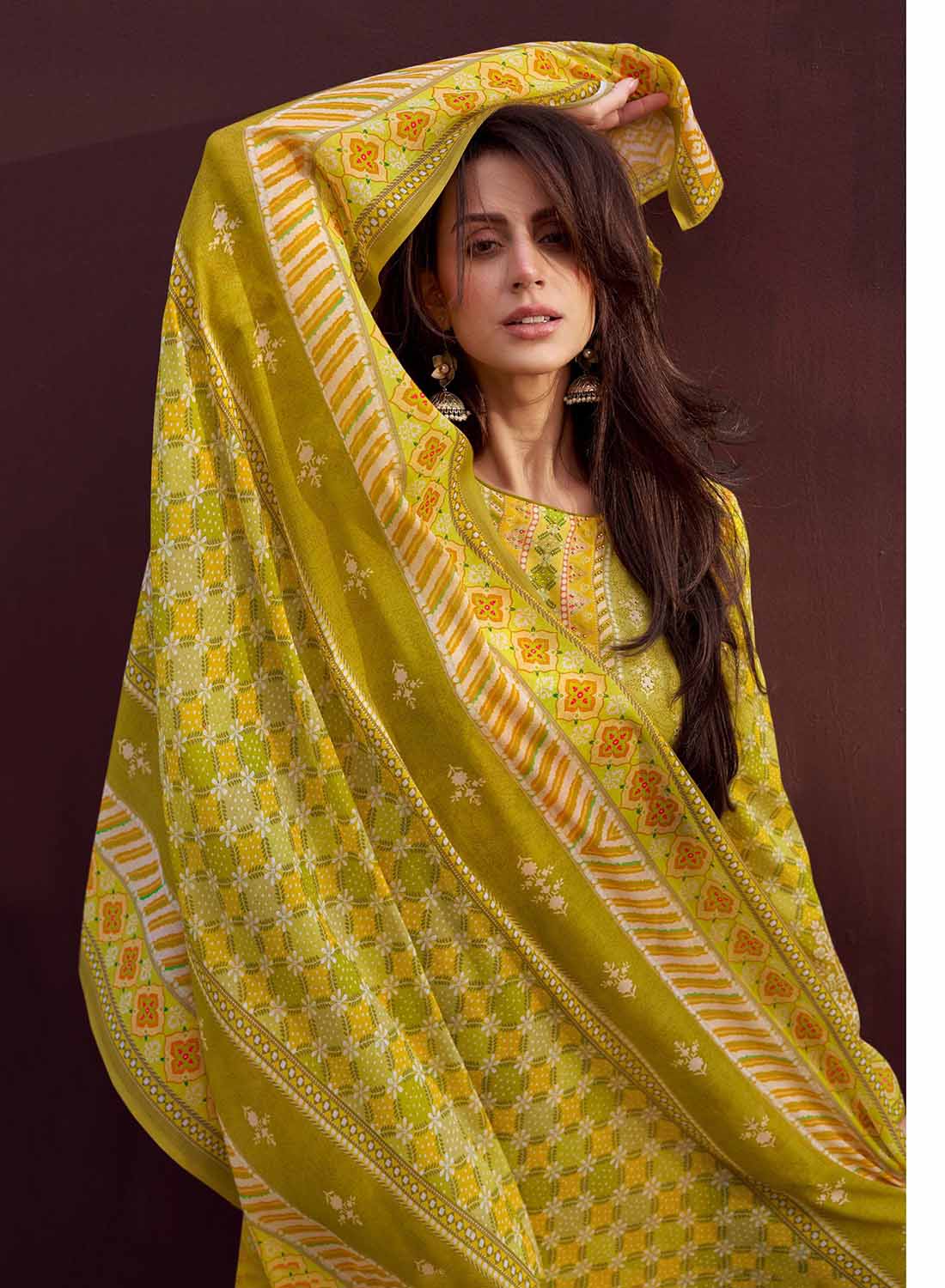 Mumtaz Arts Printed Lawn Cotton Unstitched Suit Dress Material