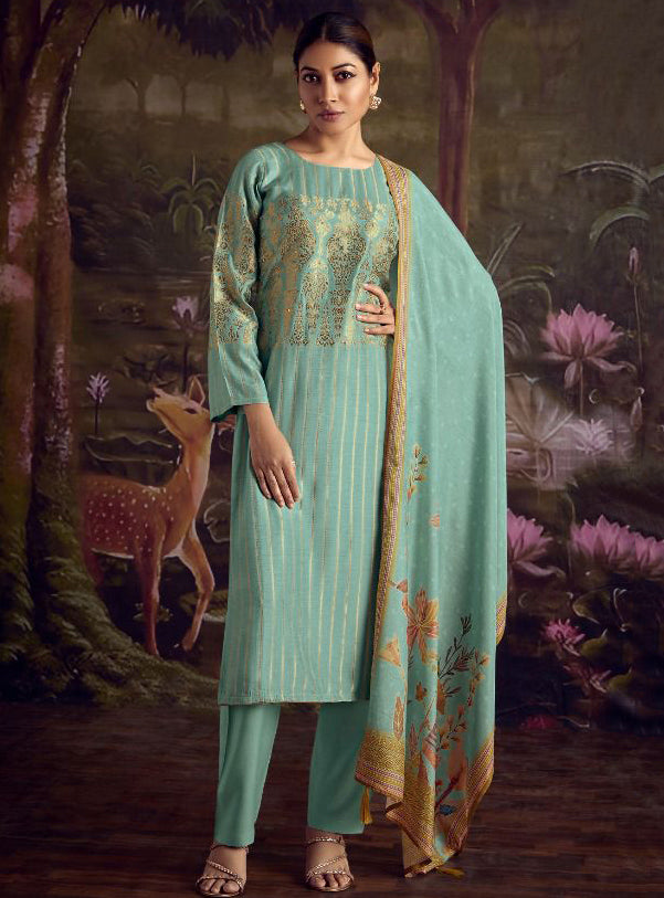 Party Wear Soft Silk Unstitched Salwar Suit Dress Material for Women