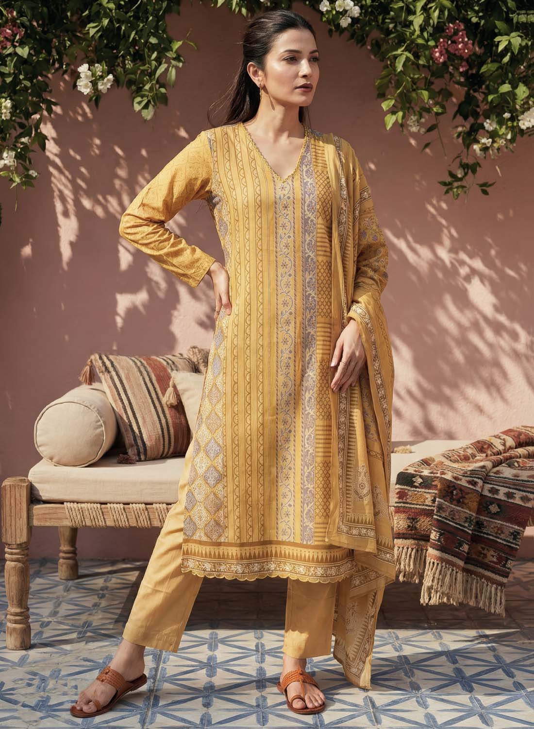 Soft Pure Cotton Unstitched Salwar Suit Fabric Material for Women