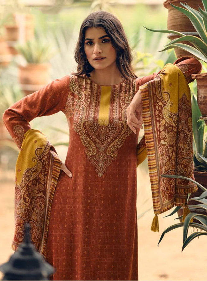 Pashmina Unstitched Winter Salwar Suit Set Fabric Dress Material for Women