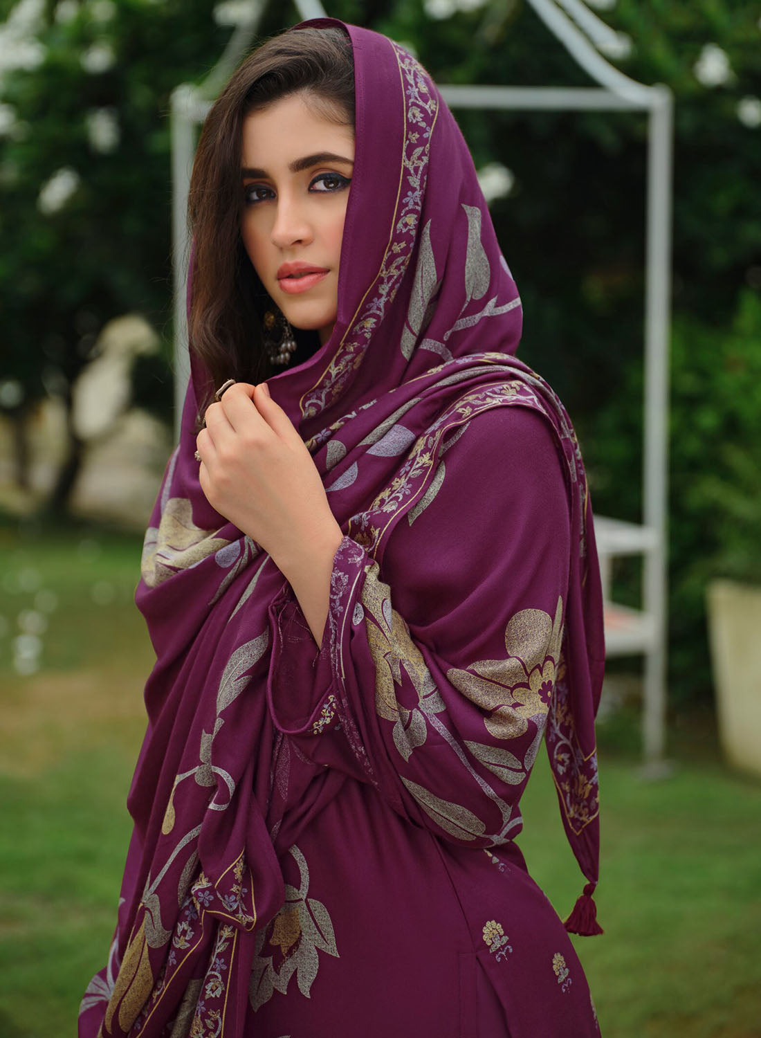 Party Wear Unstitched Pashmina Winter Suit Material for Women