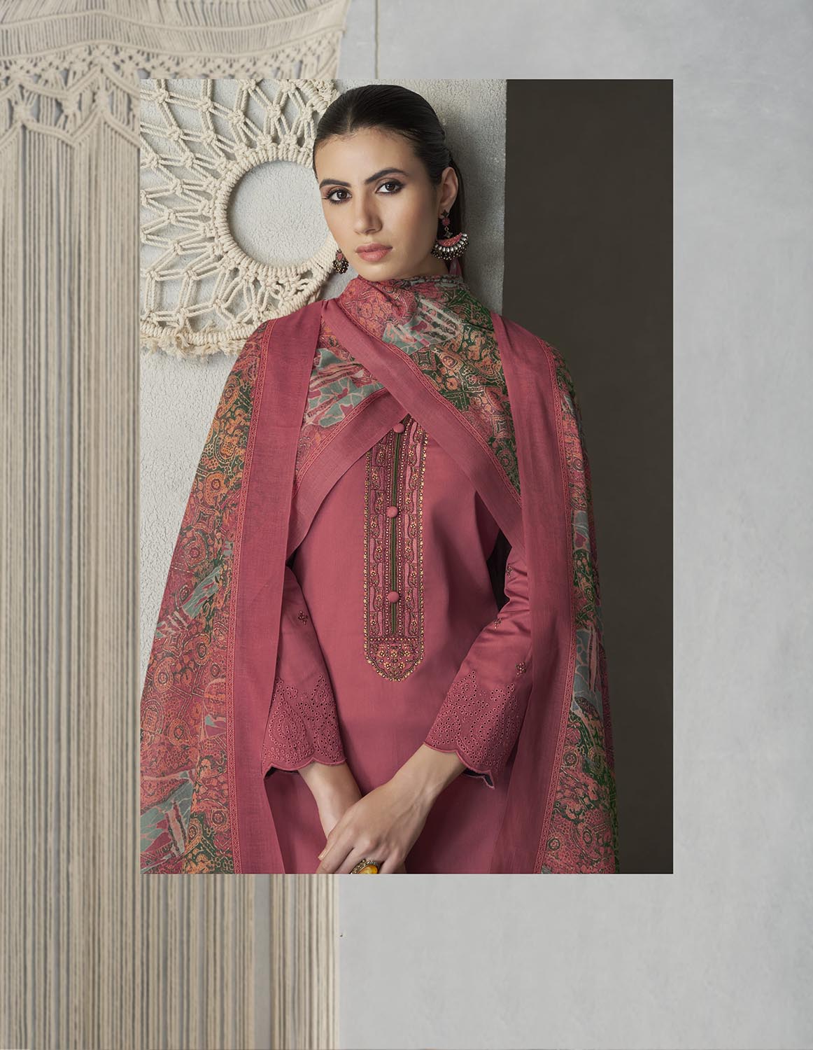 Pure Cotton Satin Unstitched Women Suit Material with Embroidery