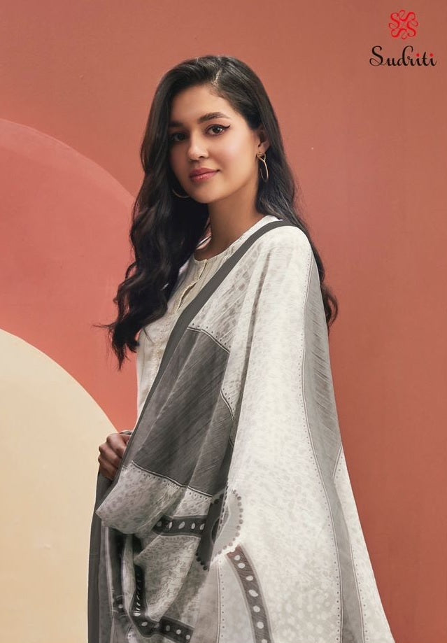 Sudriti Sahiba Cambric Cotton Unstitched Suits Material with Embroidery