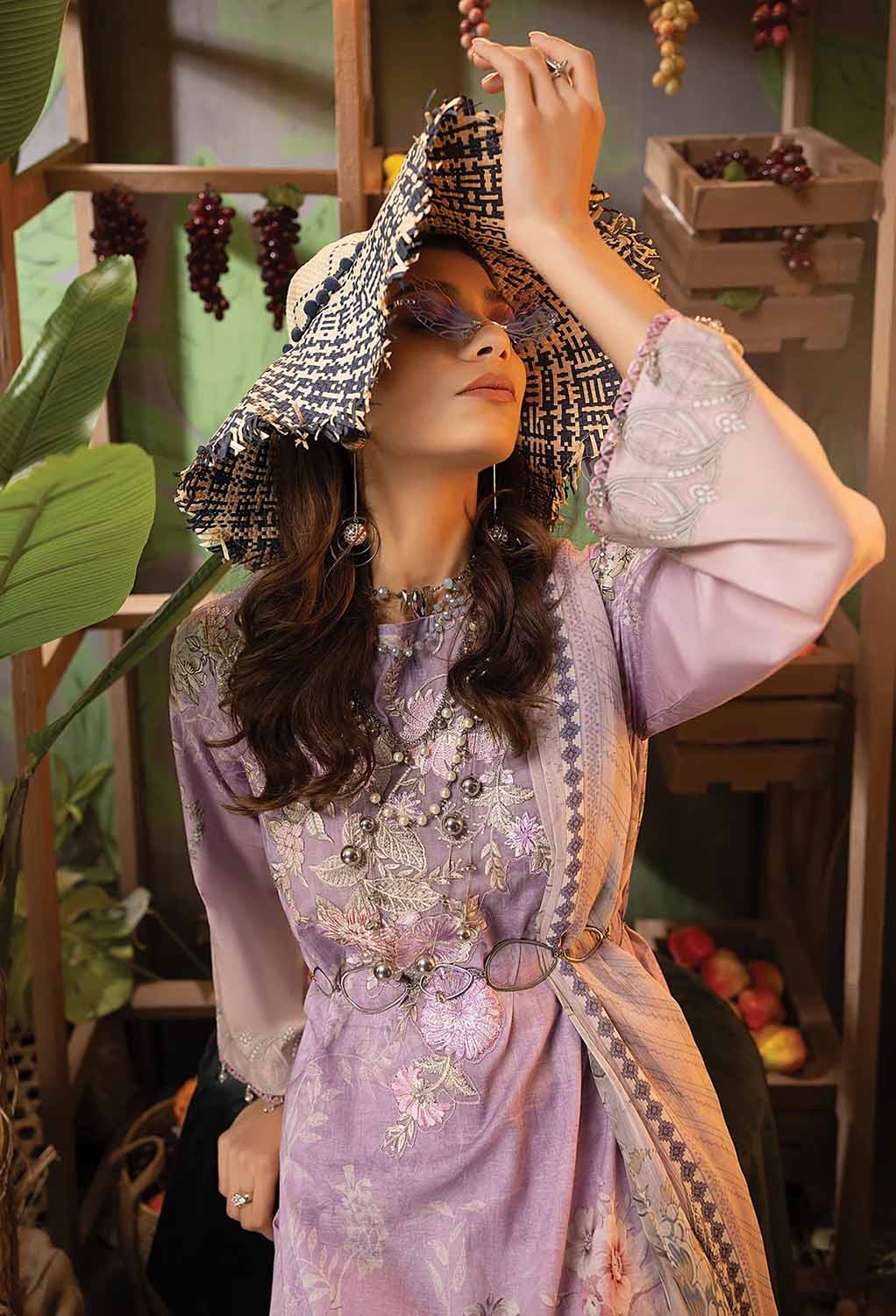 Adan's Libas Summer Fantasy Lawn Unstitched Pakistani Suit Lilac