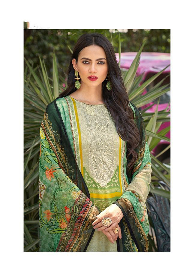 PRM Unstitched Jam Silk Suits With Fancy Embroidery