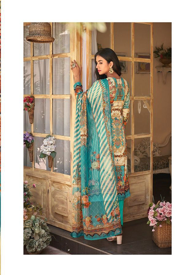 PRM Unstitched Jam Silk Suits With Fancy Embroidery