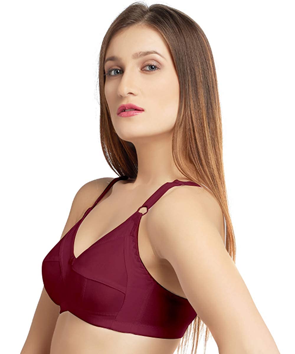 Daisy Dee Women's Cotton Non-Padded Bra Dark Maroon