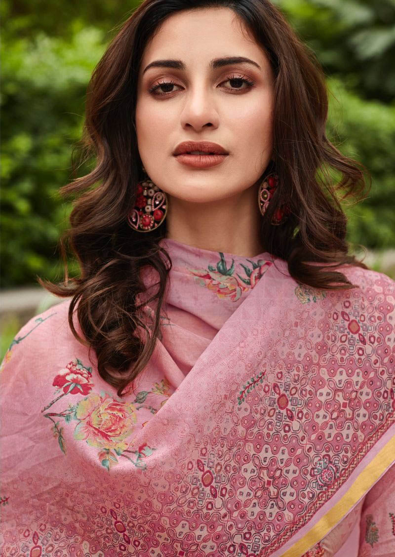 Mumtaz Arts Unstitched Lawn Cotton Suit With Embroidery