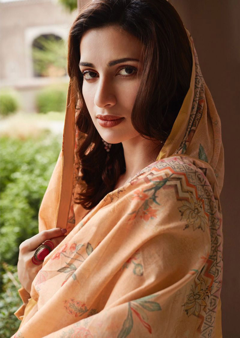 Mumtaz Arts Unstitched Lawn Cotton Suit With Embroidery