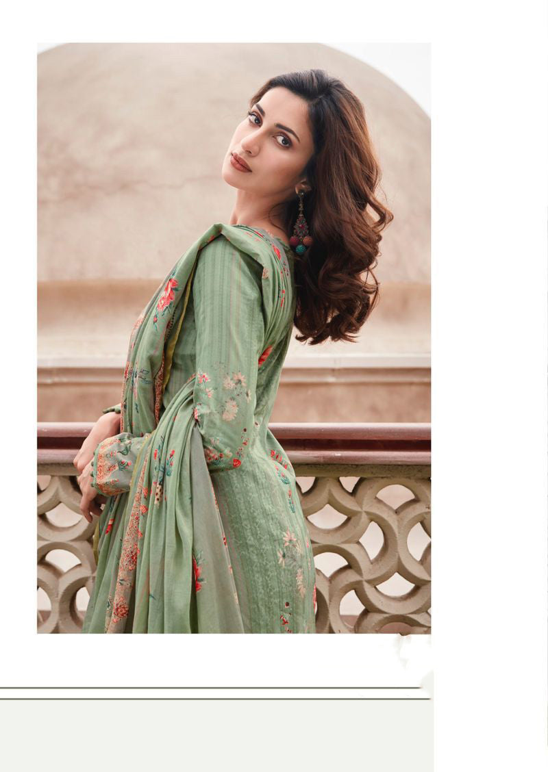 Mumtaz Arts Unstitched Lawn Cotton Suit With Embroidery