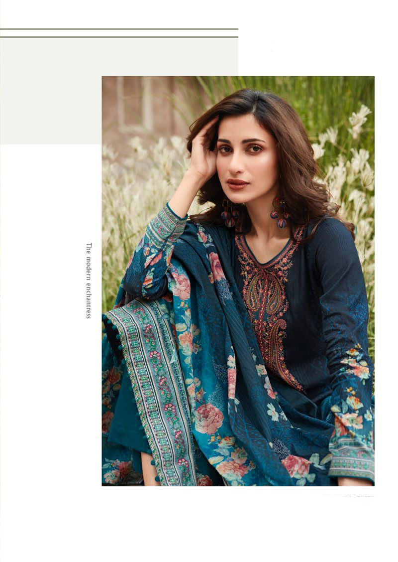Mumtaz Arts Unstitched Lawn Cotton Suit With Embroidery