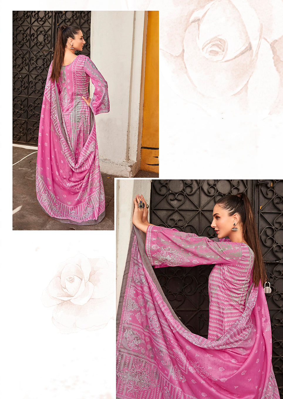 Mumtaz Pure Lawn Cotton Unstitched Suit Material with Embroidery