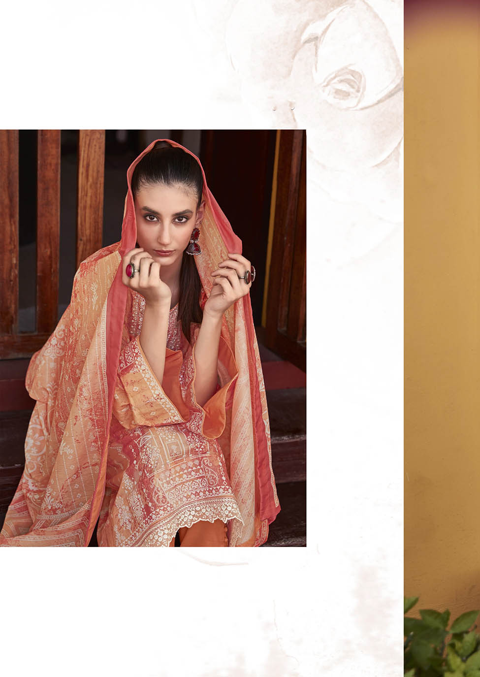 Mumtaz Pure Lawn Cotton Unstitched Suit Material with Embroidery