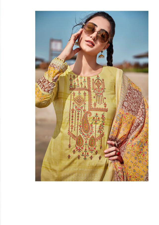 Mumtaz Arts Pure Lawn Cotton Unstitched Suit Material for Women