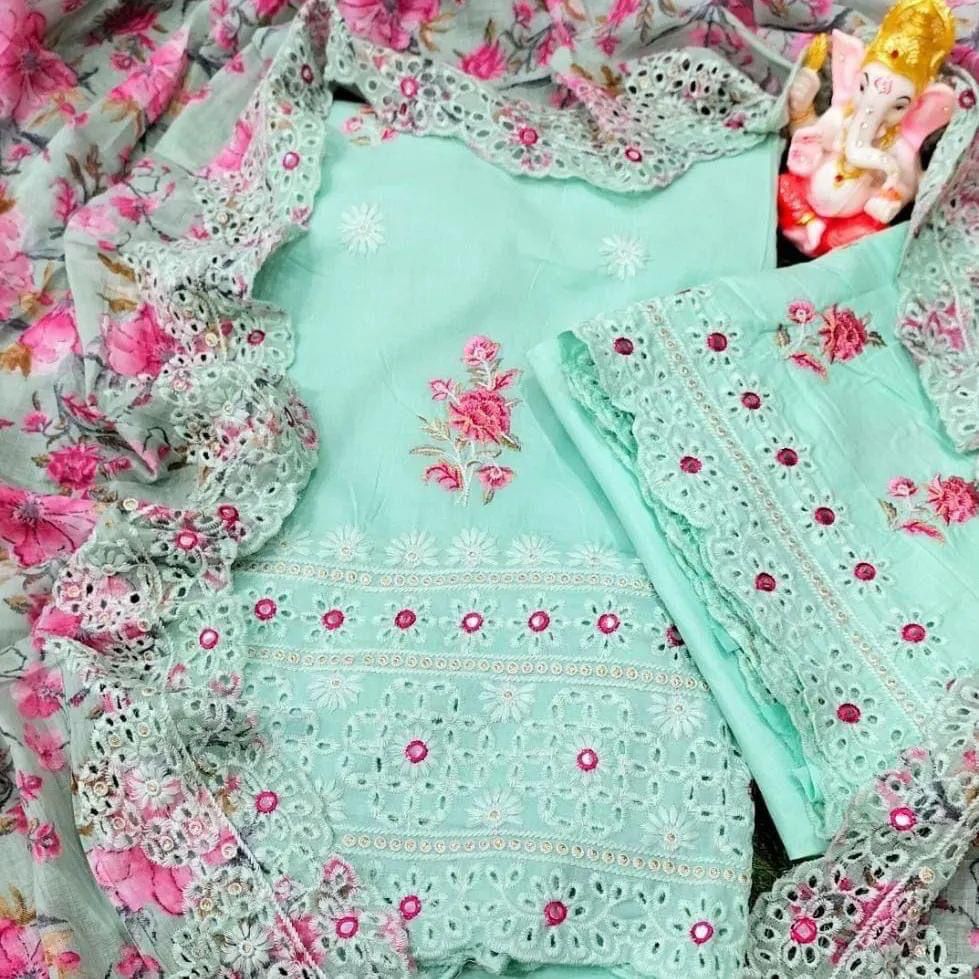 Mumtaz Arts Unstitched Pure Lawn Salwar Suit Material