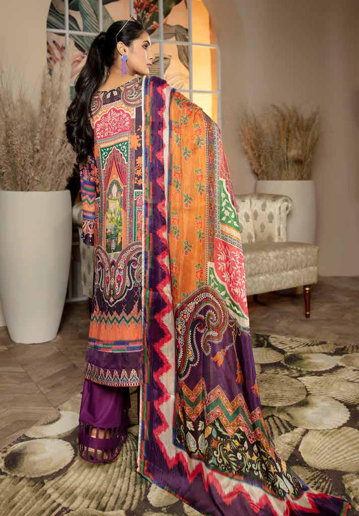 Adan's Libas Ibtida Embroidered Purple Lawn Pakistani Suit - Stilento