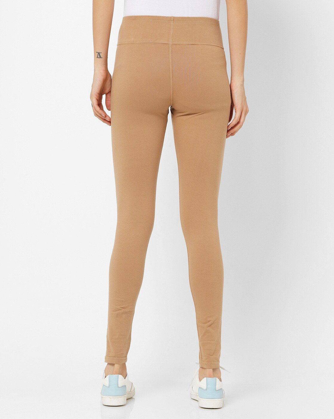 Beige Ankle length leggings