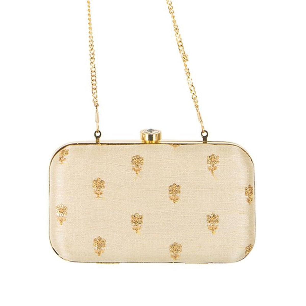Beige Party wear Bridal Fancy Designer clutch Purse