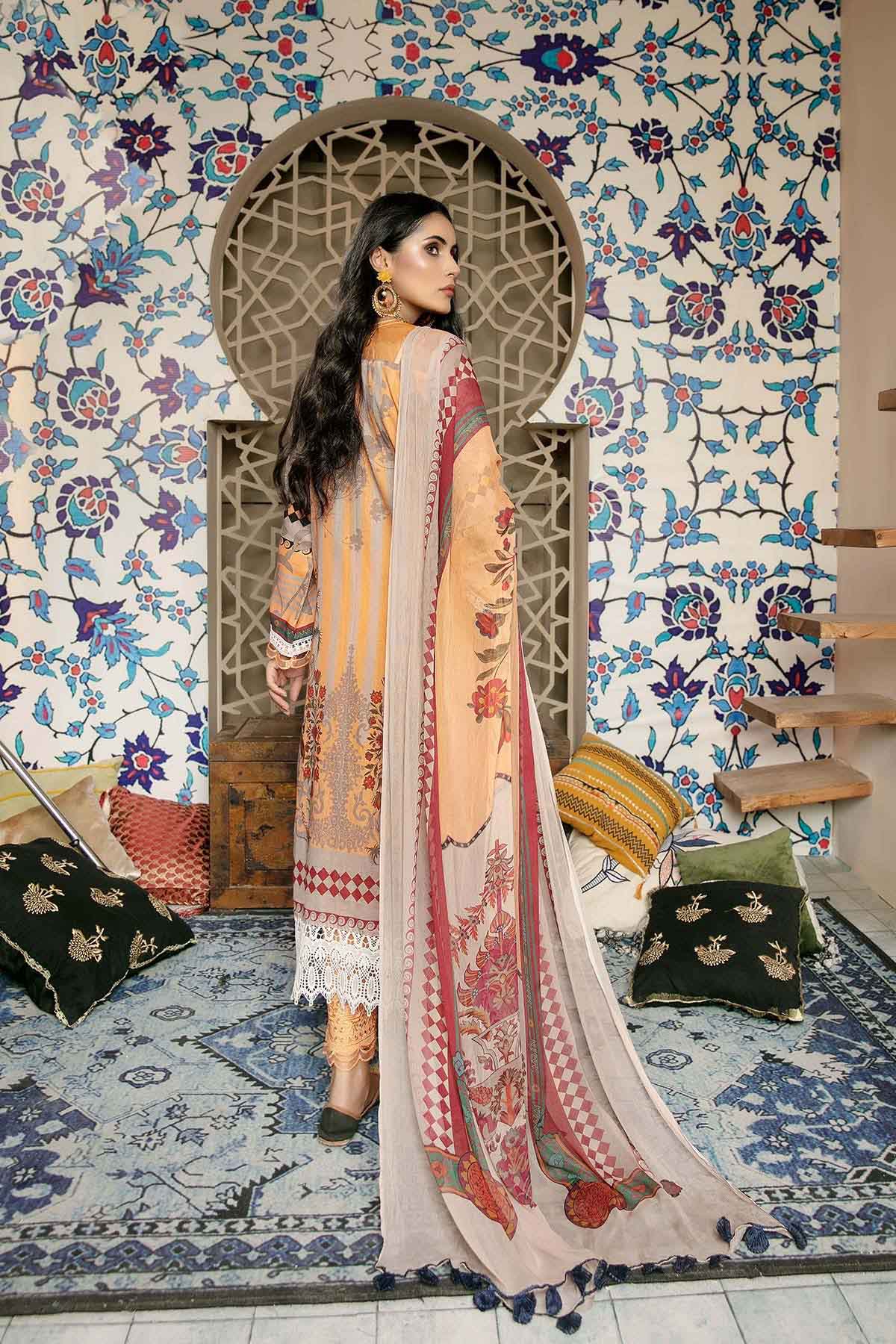 Bin Rashid Lawn Chikankari Pakistani Orange Suits Collection
