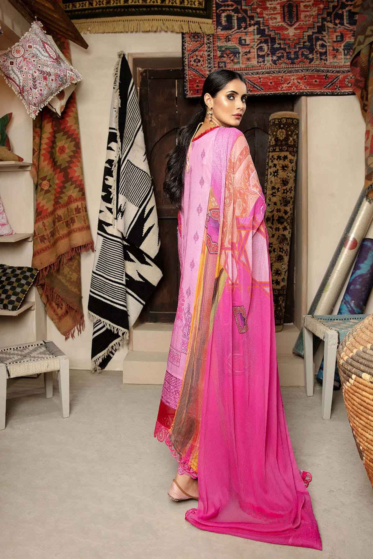 Bin Rashid Lawn Chikankari Pakistani Pink Suits Collection