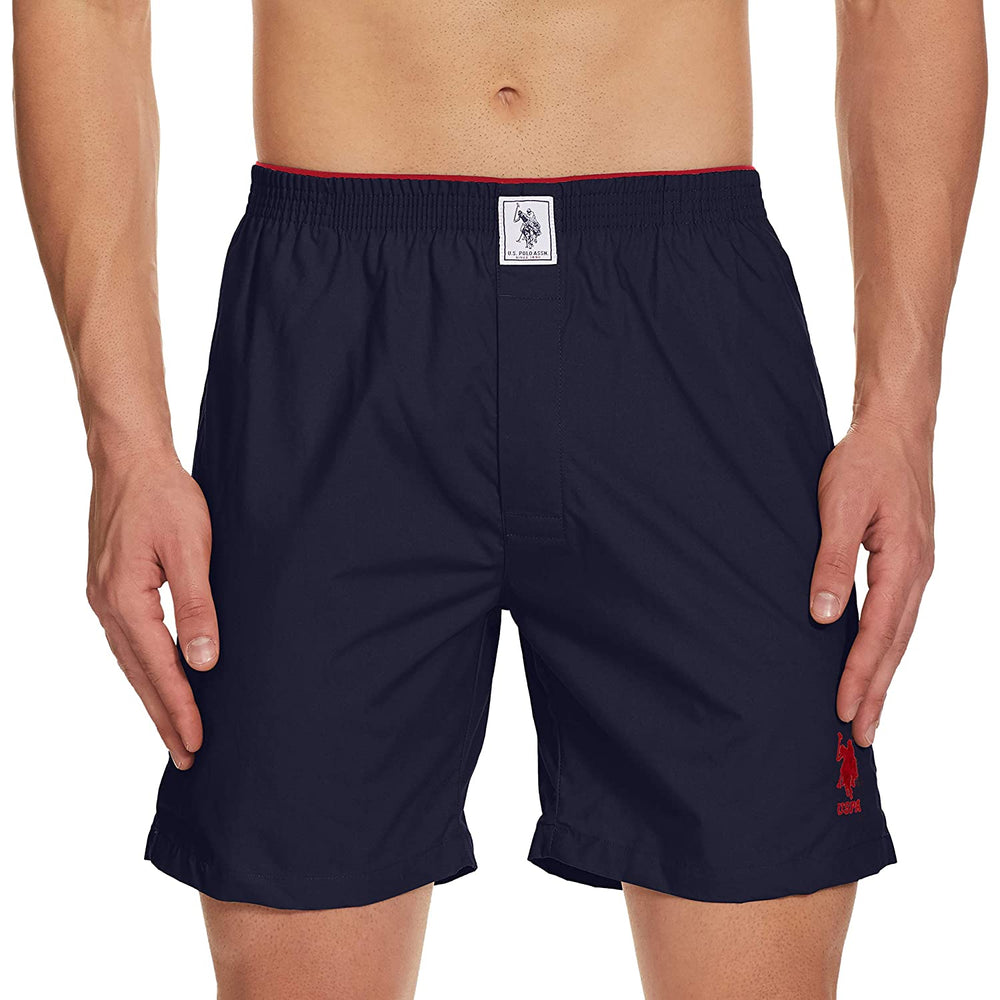 US Polo Navy Blue Cotton Boxer Shorts for Men