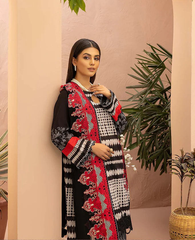 Charizma Unstitched Pakistani Lawn Suit with Chiffon Dupatta