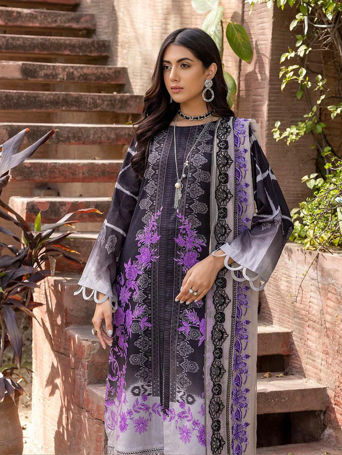 Charizma Unstitched Pakistani Lawn Suit with Chiffon Dupatta