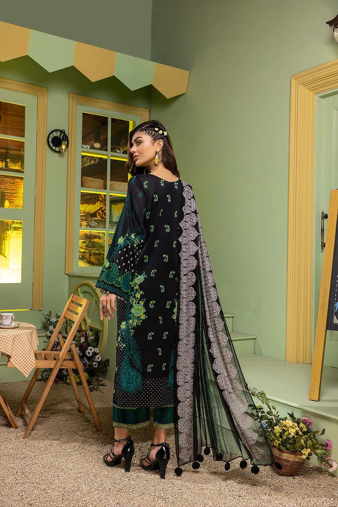 Charizma Unstitched Pakistani Lawn Suit with Chiffon Dupatta