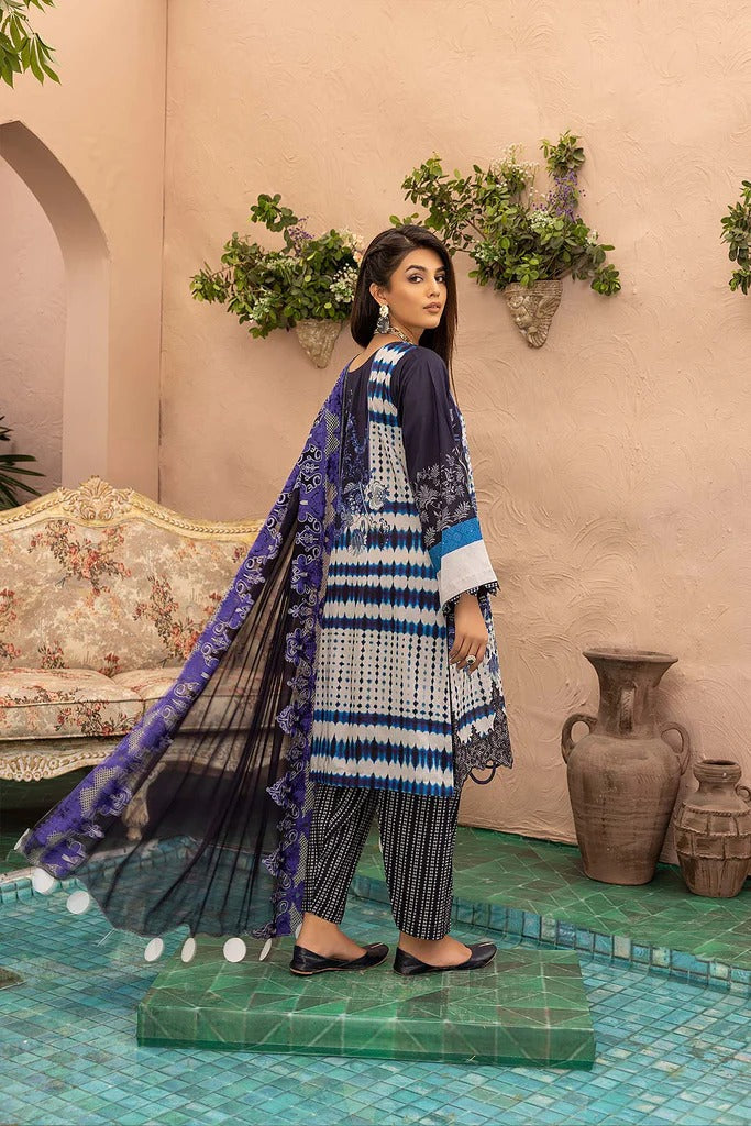 Charizma Unstitched Pakistani Lawn Suit with Chiffon Dupatta