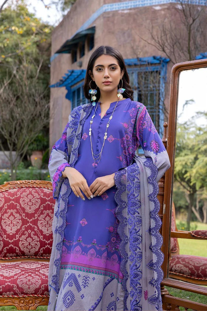 Charizma Unstitched Pakistani Lawn Suit with Chiffon Dupatta