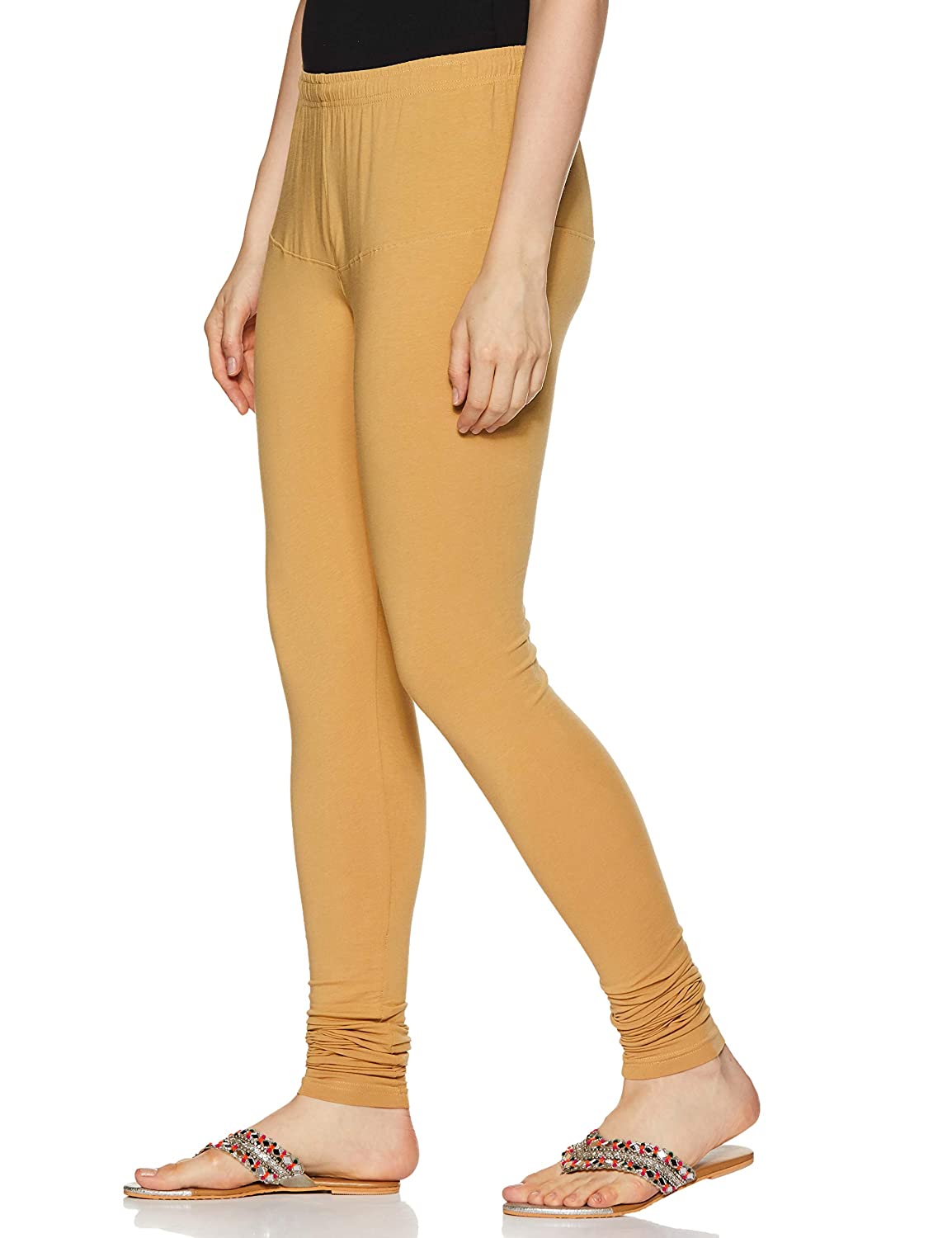 Churidar Beige Cotton Leggings for Girls