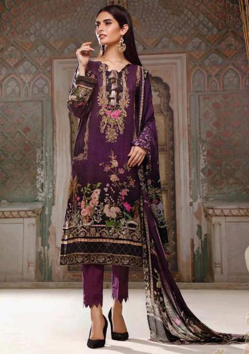 Cotton Dress materials for women latest design Purple