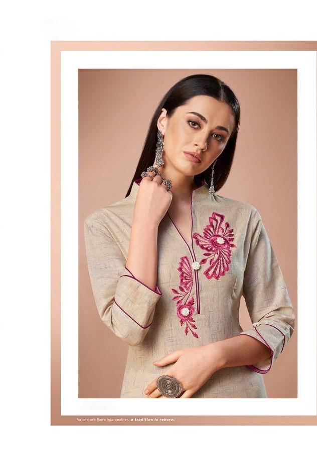 Cotton Embroidery Long Straight Women Kurti