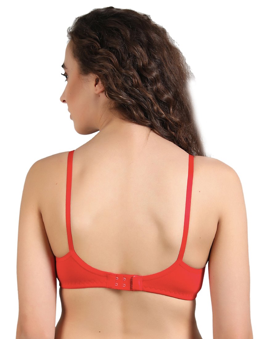Cotton Non Padded T-Shirt Bra Red for Girls