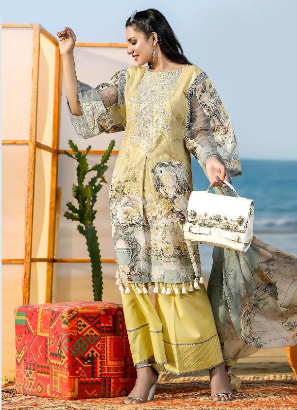 Cotton Unstitched Pakistani Dress Material with Chiffon Dupatta Stilento Cotton Unstitched Pakistani Dress Material with Chiffon Dupatta Stilento
