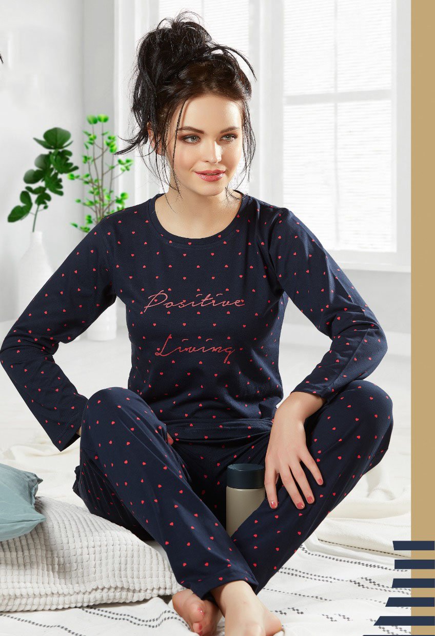 Sleepwear Winter Nightdresses Dark Blue Winter Night Suits