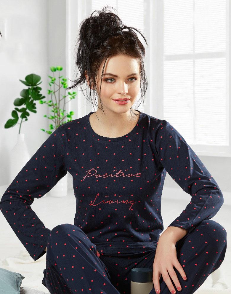 Dark Blue Winter Night suits nightwear set for ladies