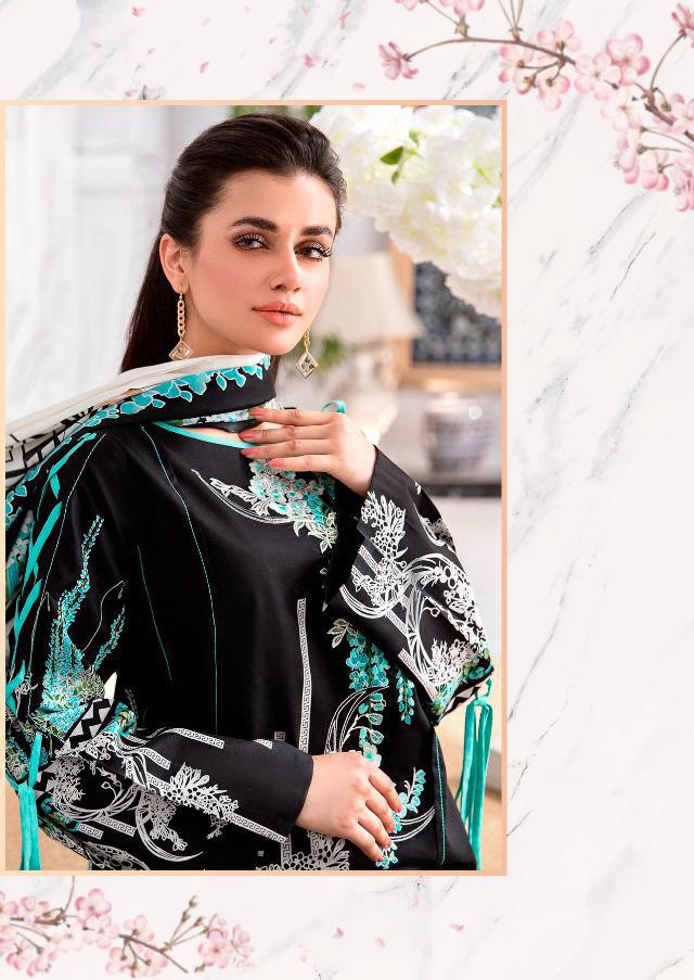 Deepsy Pakistani Cotton Black Unstitched Suit