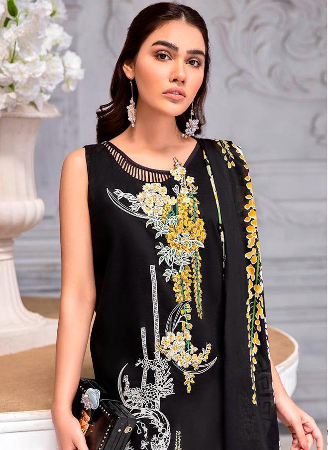 Deepsy Pakistani Cotton Black Unstitched Suit
