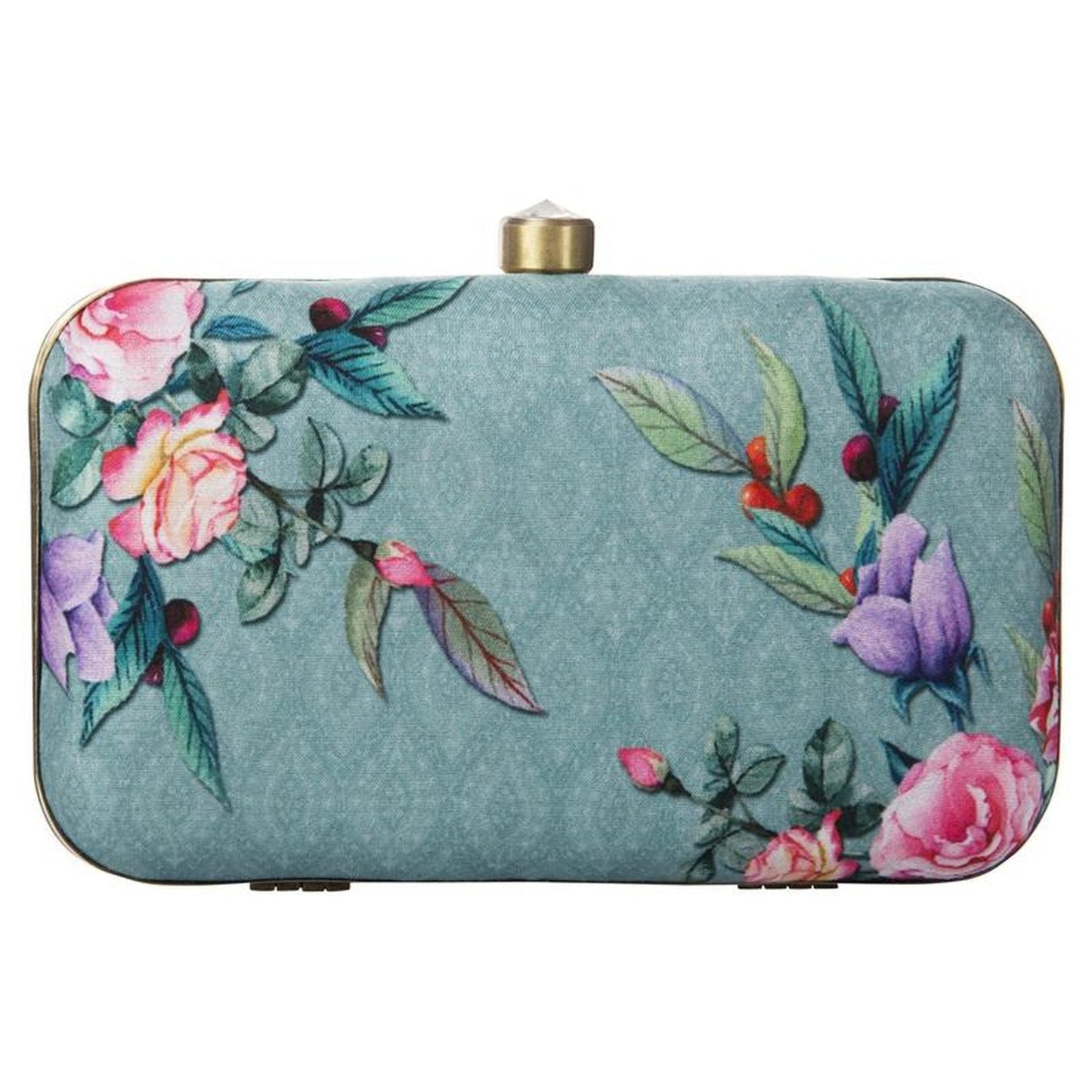 Designer Dark Blue Box Clutch Purse with Chain for girls