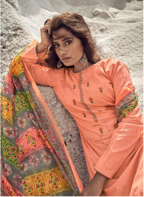 Designer Salwar Women Cotton Suits Set with Embroidery