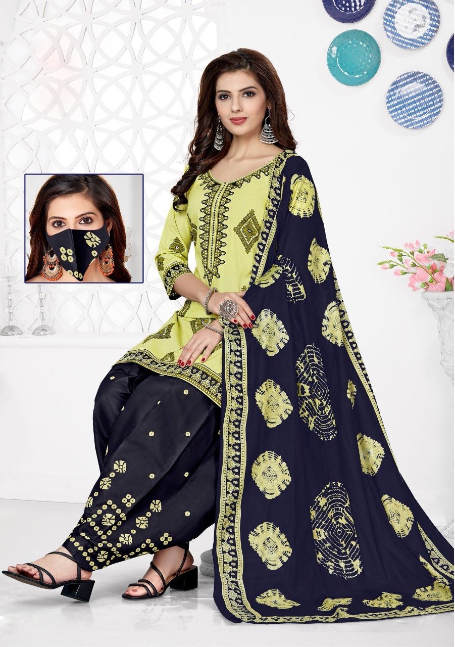 Digital Printed Cotton suits dress material Green